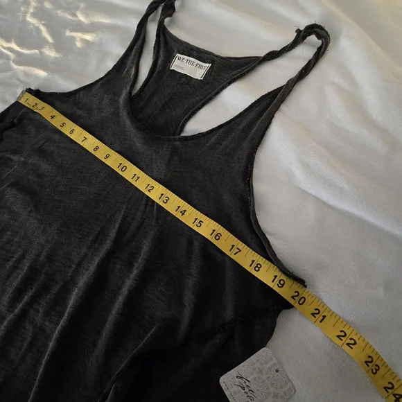 NWT Free People Lo Lo Washed Black Boho Coastal Vacation Swing Tank Oversized S - Picture 10 of 14